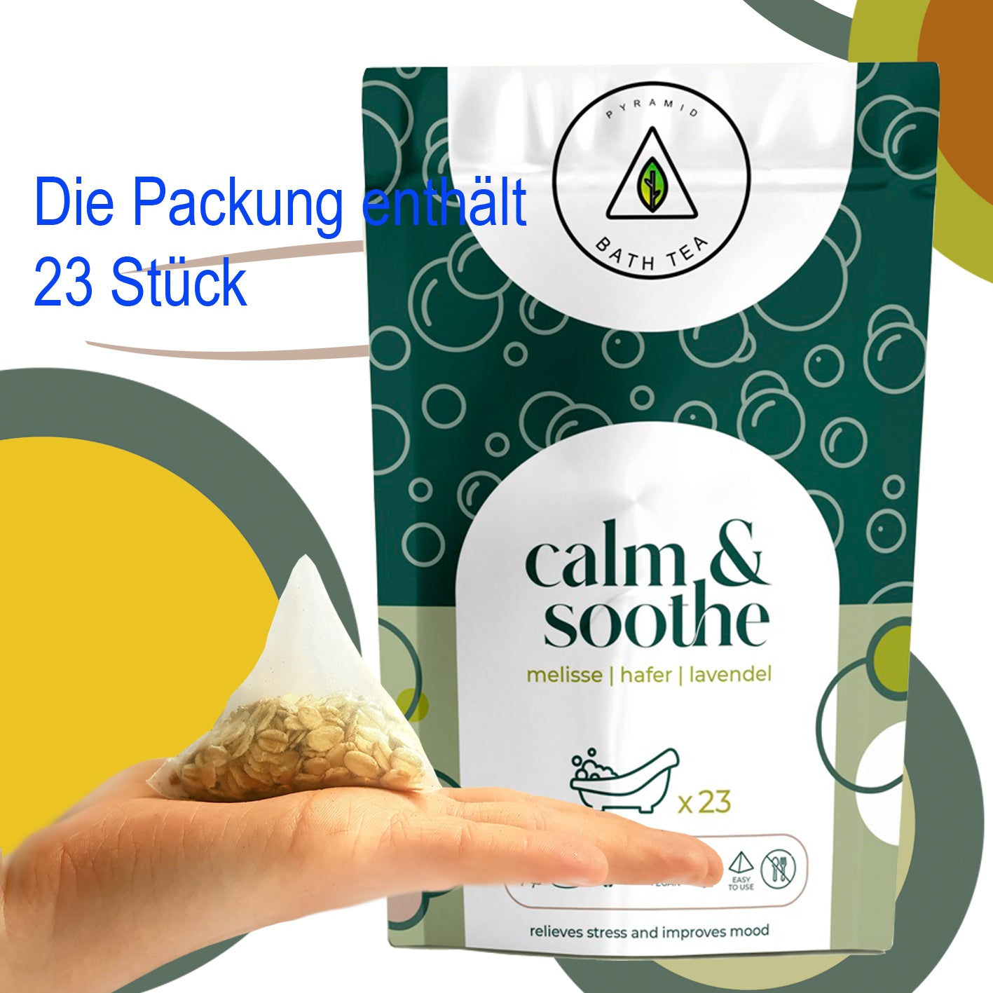 Natural RELAXING Wellness Calm &amp; Soothe Organic Bath Bags: 23 Count | Free Shipping 